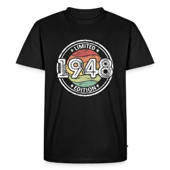 Born 1948 75th birthday - Men's Premium Organic T-Shirt - black - Front - Nico (187cm)