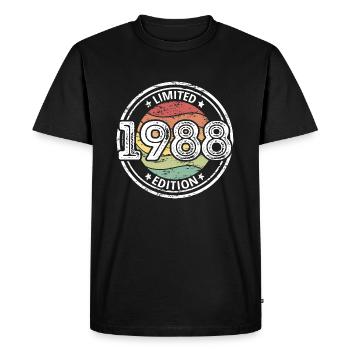 Né en 1988 35ème anniversaire - T-shirt Premium bio Homme - noir - Devant - Nico (187cm)