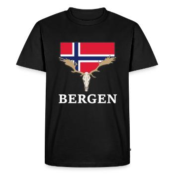 norway elk flag expedition mountains vacation - Men's Premium Organic T-Shirt - black - Front - Nico (187cm)