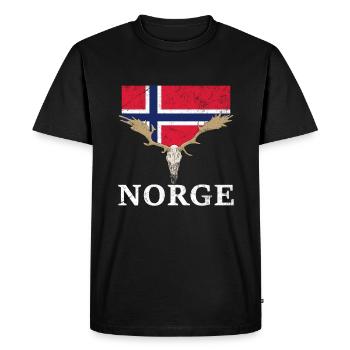 norway elk flag expedition oslo holiday - Men's Premium Organic T-Shirt - black - Front - Nico (187cm)