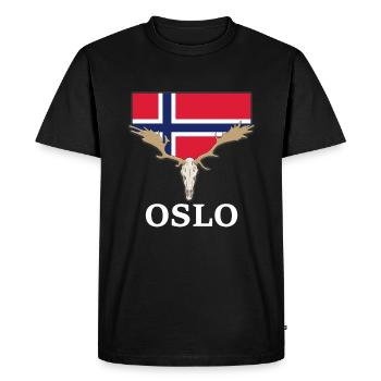 norway elk flag expedition oslo holiday - Men's Premium Organic T-Shirt - black - Front - Nico (187cm)