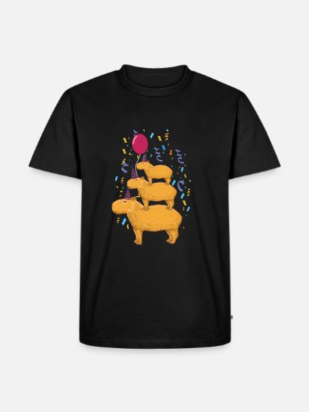 Capybara Birthday - Men's Premium Organic T-Shirt - black