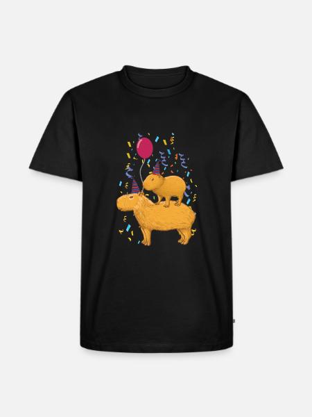 Capybara Birthday - Men's Premium Organic T-Shirt - black