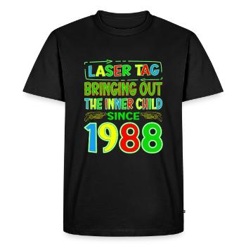 Laser Tag faisant ressortir l’enfant intérieur des années - T-shirt Premium bio Homme - noir - Devant - Nico (187cm)