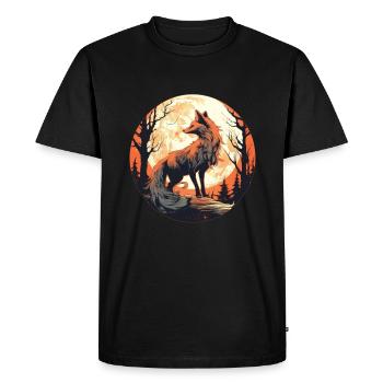 Fox Forest Moon Fable, conte de fées mythique - T-shirt Premium bio Homme - noir - Devant - Nico (187cm)