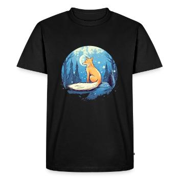 Fox Forest Moon Fable, conte de fées mythique - T-shirt Premium bio Homme - noir - Devant - Nico (187cm)