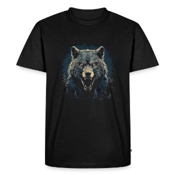 Mythe du chien-loup-garou, Cerberus, Hellhound - T-shirt Premium bio Homme - noir - Devant - Nico (187cm)