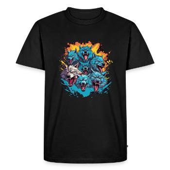 Mythe du chien-loup-garou, Cerberus, Hellhound - T-shirt Premium bio Homme - noir - Devant - Nico (187cm)