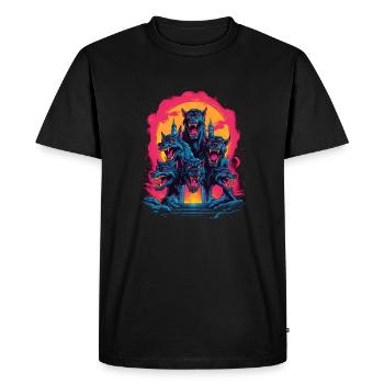 Mythe du chien-loup-garou, Cerberus, Hellhound - T-shirt Premium bio Homme - noir - Devant - Nico (187cm)