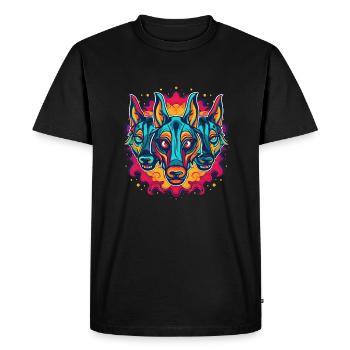 Mythe du chien-loup-garou, Cerberus, Hellhound - T-shirt Premium bio Homme - noir - Devant - Nico (187cm)