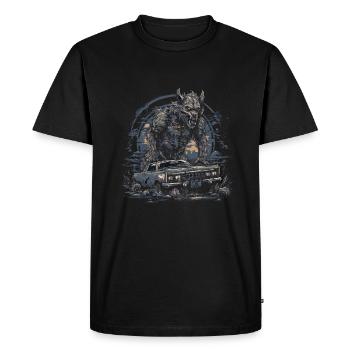 Mythe du chien-loup-garou, Cerberus, Hellhound - T-shirt Premium bio Homme - noir - Devant - Nico (187cm)