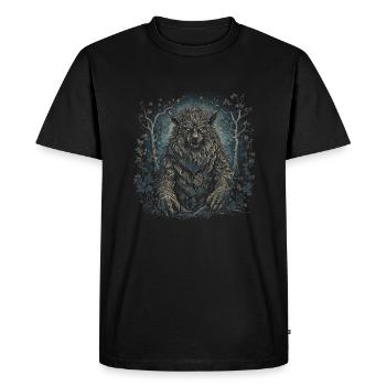 Dog Wolf Werewolf Cerberus Hellhound myth - Men's Premium Organic T-Shirt - black - Front - Nico (187cm)