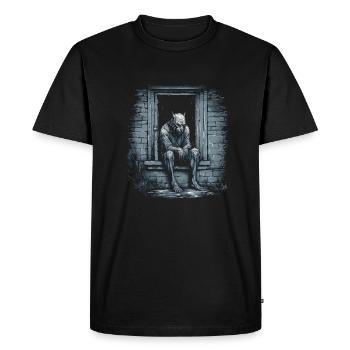 Mythe du chien-loup-garou, Cerberus, Hellhound - T-shirt Premium bio Homme - noir - Devant - Nico (187cm)