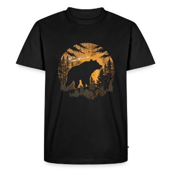 Ours, nature, environnement, protection de - T-shirt Premium bio Homme - noir - Devant - Nico (187cm)