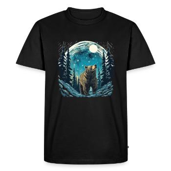 Ours, nature, environnement, protection de - T-shirt Premium bio Homme - noir - Devant - Nico (187cm)