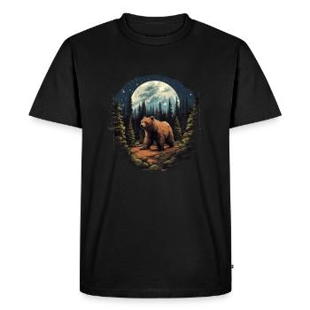 Ours, nature, environnement, protection de - T-shirt Premium bio Homme - noir - Devant - Nico (187cm)
