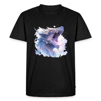 Dragon mystical Lindwurm Monster Monster Monster - Men's Premium Organic T-Shirt - black - Front - Nico (187cm)