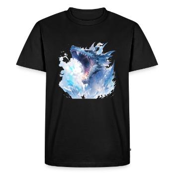 Dragon mystical Lindwurm Monster Monster Monster - Men's Premium Organic T-Shirt - black - Front - Nico (187cm)