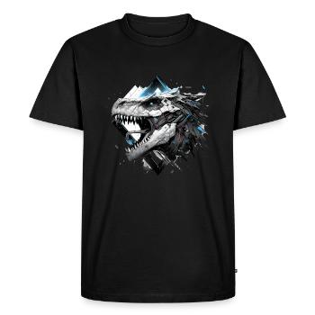 Mecha Animal Tiger Wolf Fox Dino Bear Cyborg - Men's Premium Organic T-Shirt - black - Front - Nico (187cm)