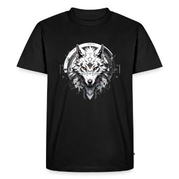 Mecha Animal : tigre, loup, renard, dinosaure, - T-shirt Premium bio Homme - noir - Devant - Nico (187cm)