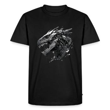 Mecha Animal : tigre, loup, renard, dinosaure, - T-shirt Premium bio Homme - noir - Devant - Nico (187cm)