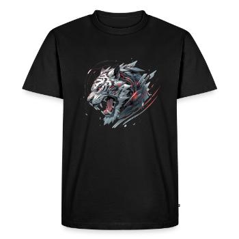 Mecha Animal : tigre, loup, renard, dinosaure, - T-shirt Premium bio Homme - noir - Devant - Nico (187cm)