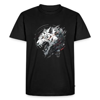 Mecha Animal Tiger Wolf Fox Dino Bear Cyborg - Men's Premium Organic T-Shirt - black - Front - Nico (187cm)