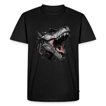 Mecha Animal Tiger Wolf Fox Dino Bear Cyborg - Men's Premium Organic T-Shirt - black - Front - Nico (187cm)