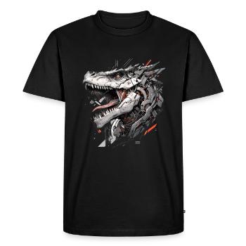 Mecha Animal Tiger Wolf Fox Dino Bear Cyborg - Men's Premium Organic T-Shirt - black - Front - Nico (187cm)