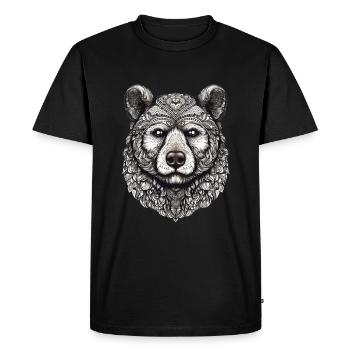 Ours, nature, environnement, protection de - T-shirt Premium bio Homme - noir - Devant - Nico (187cm)