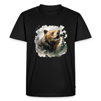 Ours, nature, environnement, protection de - T-shirt Premium bio Homme - noir - Devant - Nico (187cm)