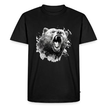 Ours, nature, environnement, protection de - T-shirt Premium bio Homme - noir - Devant - Nico (187cm)
