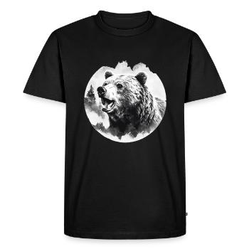 Ours, nature, environnement, protection de - T-shirt Premium bio Homme - noir - Devant - Nico (187cm)