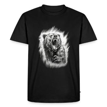 Fox Forest Moon Fable, conte de fées mythique - T-shirt Premium bio Homme - noir - Devant - Nico (187cm)