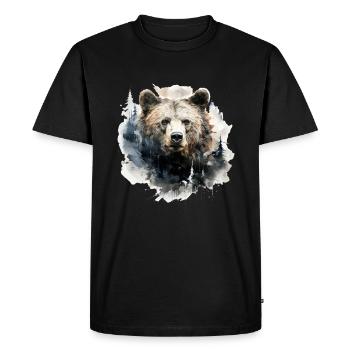 Ours, nature, environnement, protection de - T-shirt Premium bio Homme - noir - Devant - Nico (187cm)
