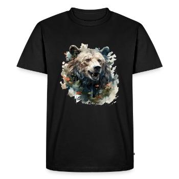 Ours, nature, environnement, protection de - T-shirt Premium bio Homme - noir - Devant - Nico (187cm)
