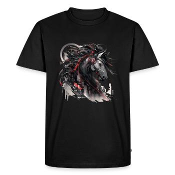 Mecha Animal : tigre, loup, renard, dinosaure, - T-shirt Premium bio Homme - noir - Devant - Nico (187cm)