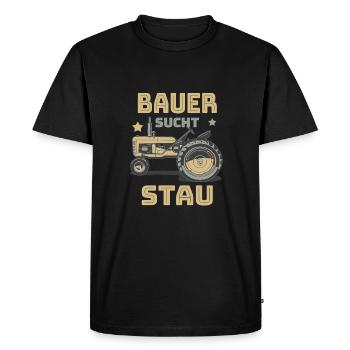 Farmer Demo Farmer Farm - Un agriculteur cherche un embouteillage - T-shirt Premium bio Homme - noir - Devant - Nico (187cm)
