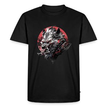 Mecha Animal : tigre, loup, renard, dinosaure, - T-shirt Premium bio Homme - noir - Devant - Nico (187cm)