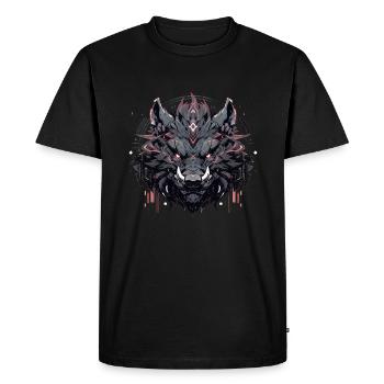 Mecha Animal : tigre, loup, renard, dinosaure, - T-shirt Premium bio Homme - noir - Devant - Nico (187cm)