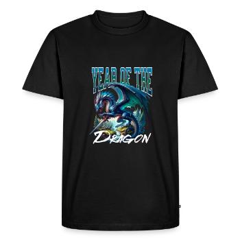 Year of the Dragon 2024 - Chinese Zodiac - Men's Premium Organic T-Shirt - black - Front - Nico (187cm)