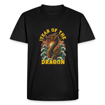 Year of the Dragon 2024 - Chinese Zodiac - Men's Premium Organic T-Shirt - black - Front - Nico (187cm)