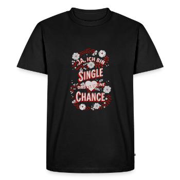 Flirting - Yes, I'm Single Funny Sayings - Men's Premium Organic T-Shirt - black - Front - Nico (187cm)