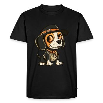 Beagle Chien Halloween Zombie - T-shirt Premium bio Homme - noir - Devant - Nico (187cm)