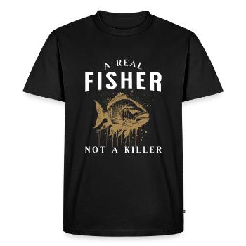 pêcheur - T-shirt Premium bio Homme - noir - Devant - Nico (187cm)