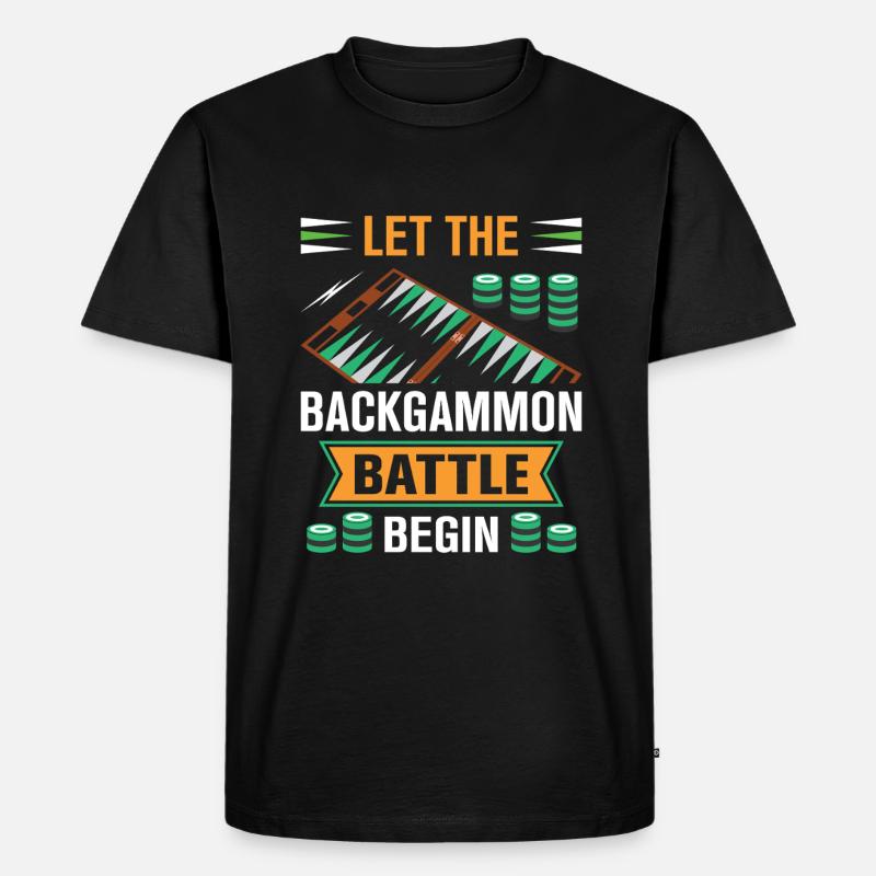 Backgammon Spiel - Männer Premium Bio T-Shirt - Schwarz