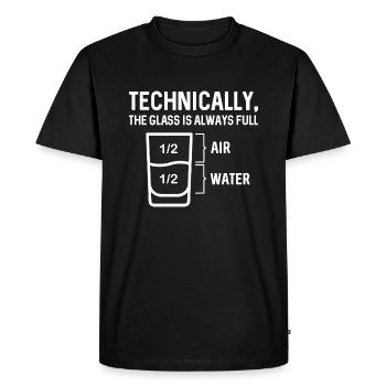 The Glass Is Always Full - Men's Premium Organic T-Shirt - black - Front - Nico (187cm)