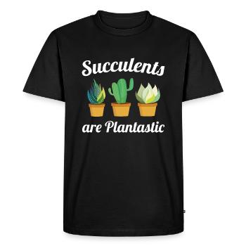 Succulents Are Plantastic - Men's Premium Organic T-Shirt - black - Front - Nico (187cm)