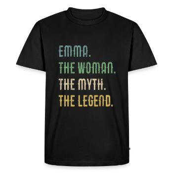 Emma The Woman The Myth The Legend - Men's Premium Organic T-Shirt - black - Front - Nico (187cm)