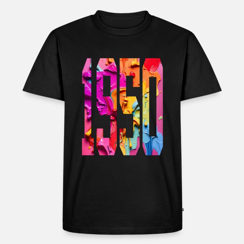 BUNT 76. GEBURTSTAG 1950 - Männer Premium Bio T-Shirt - Schwarz